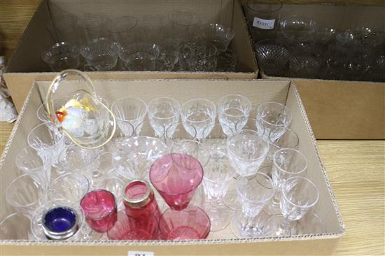 A large collection of mixed cut glass wine and other glasses